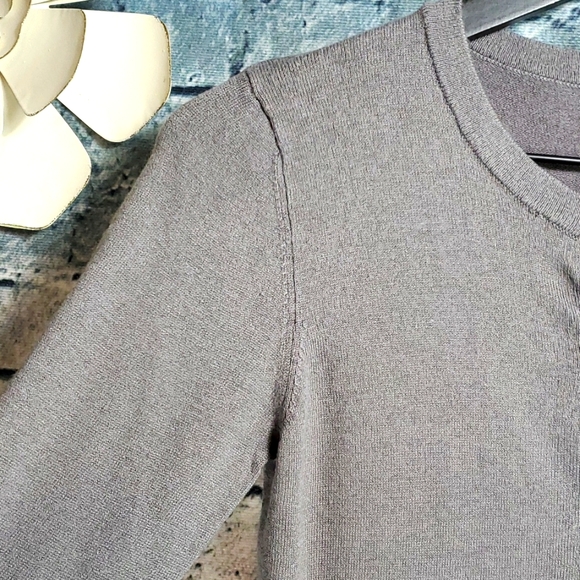 Posh Knit by Loius Dell'Olio | Gypsy Boho Prairiecore Gray Cardigan Sweater - Picture 4 of 9